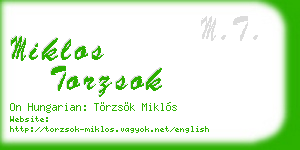 miklos torzsok business card